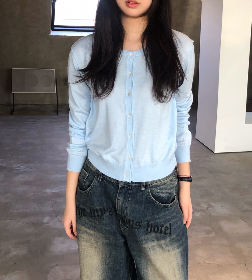 GLAD SOME東大門實拍女士新品推薦休閑時尚針織衫圓領開衫GLAD SOME針織衫圖色2