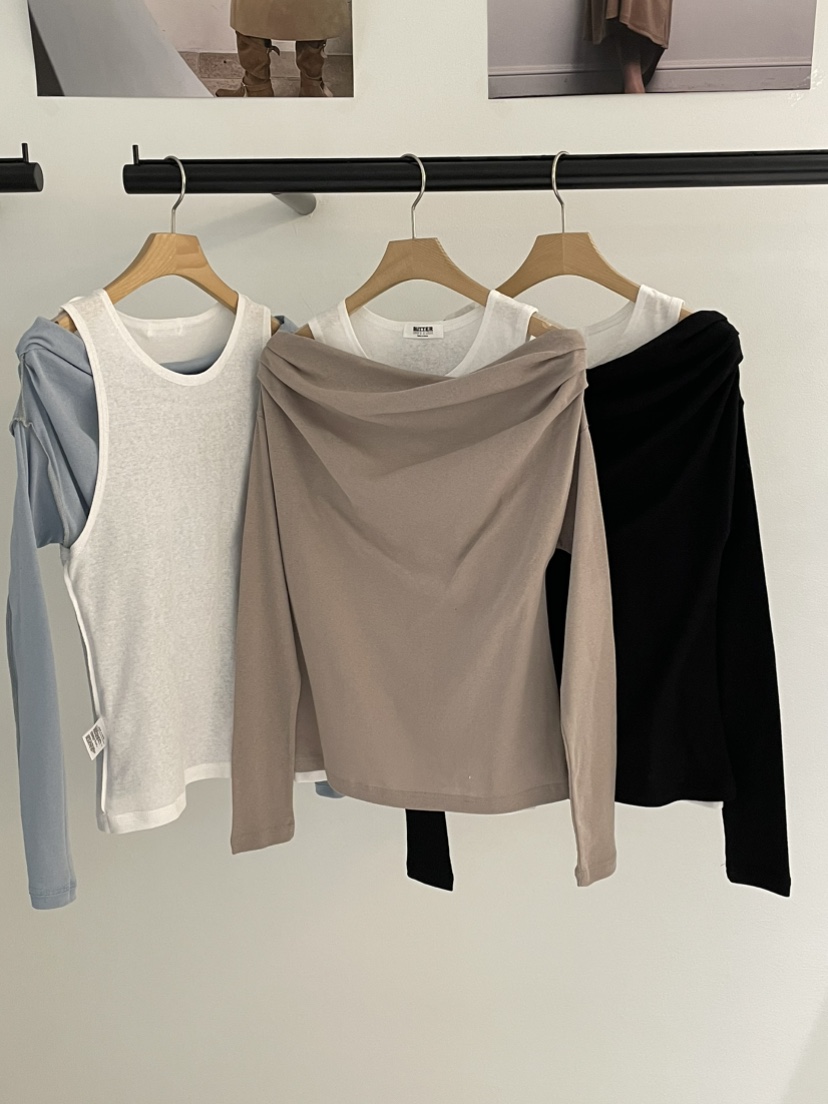 BUTTER-P韓國直郵女裝新款人氣時尚休閑熱賣長袖T恤雙排扣BUTTER-P長袖T恤