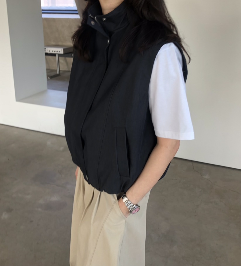 GLAD SOME東大門實拍女裝新款職業推薦熱賣馬甲拉鏈棉質GLAD SOME馬甲