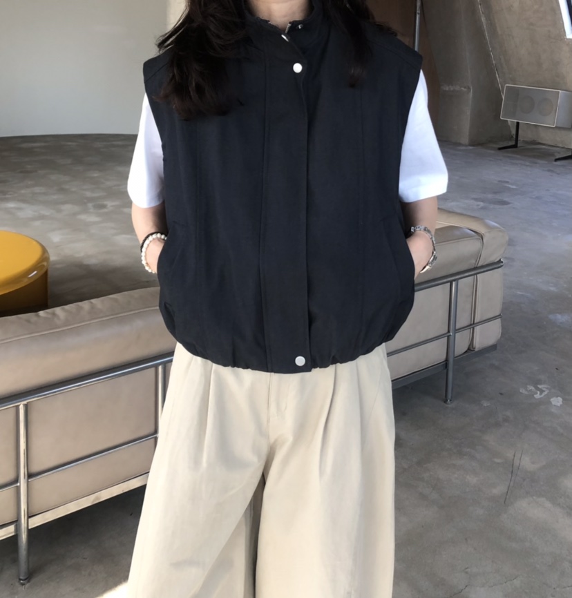 GLAD SOME東大門實拍女裝新款職業推薦熱賣馬甲拉鏈棉質GLAD SOME馬甲