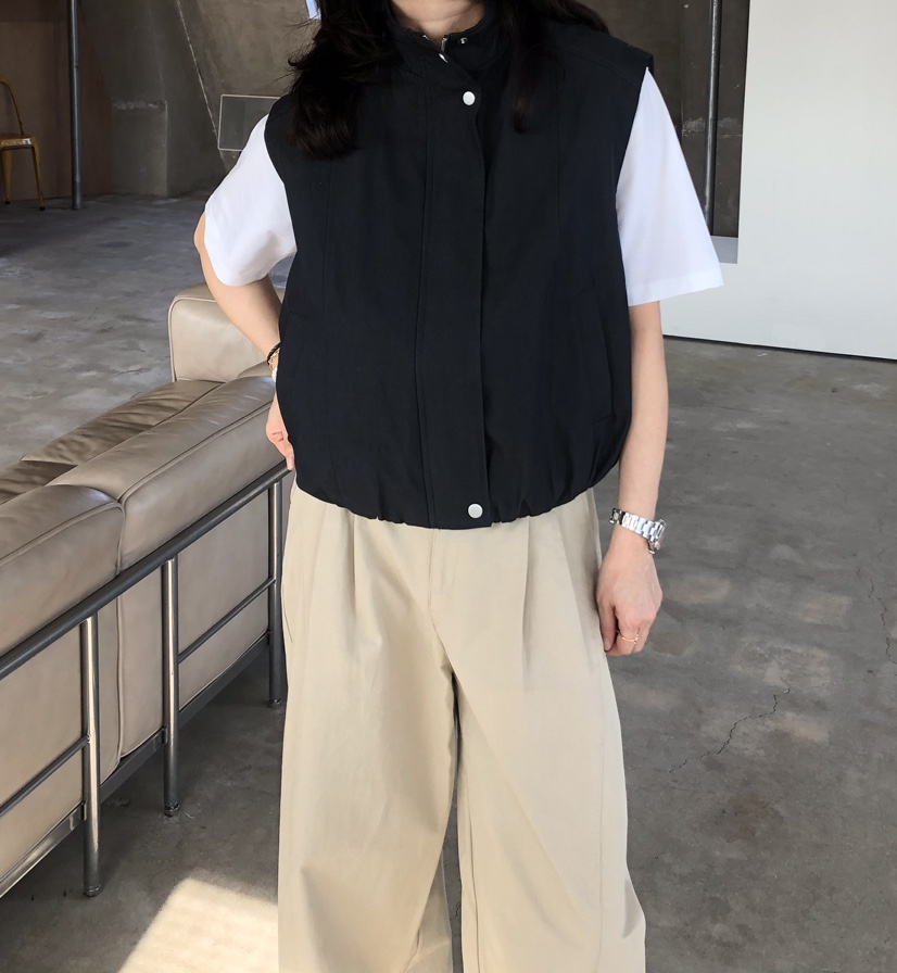 GLAD SOME東大門實拍女裝新款職業推薦熱賣馬甲拉鏈棉質GLAD SOME馬甲