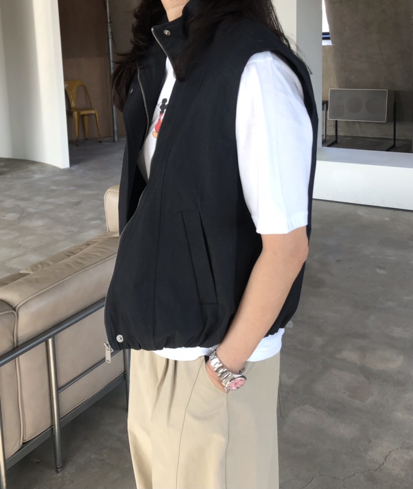 GLAD SOME東大門實拍女裝新款職業推薦熱賣馬甲拉鏈棉質GLAD SOME馬甲