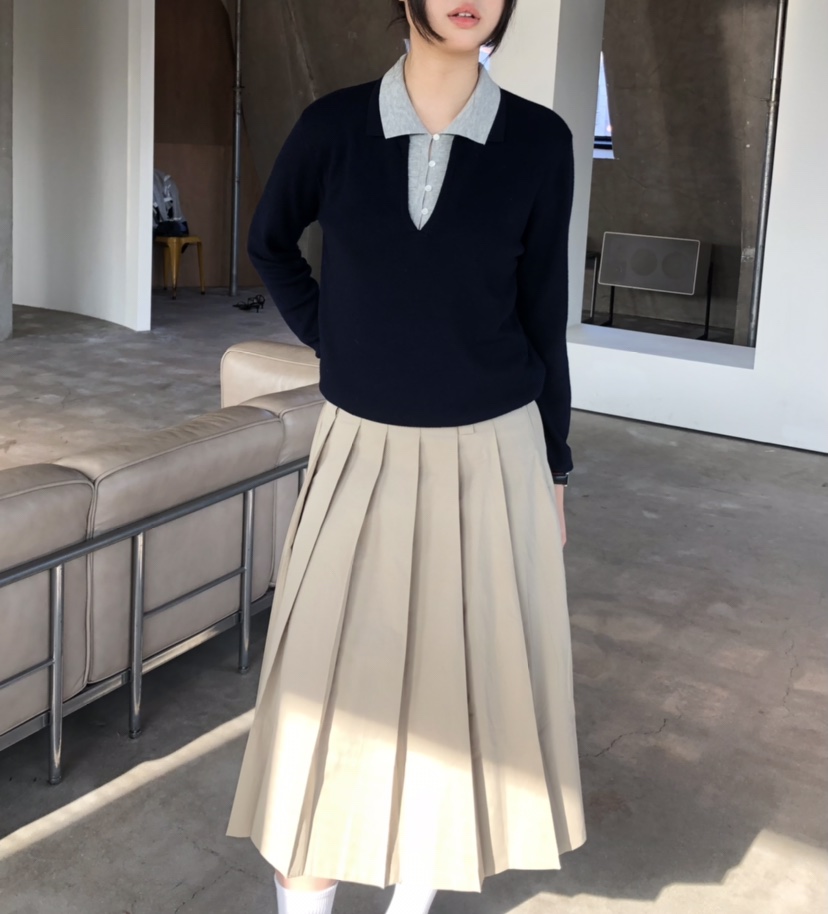 GLAD SOME韓國直郵女裝新款時尚熱賣人氣半身裙中短裙褶裥GLAD SOME半身裙/中短裙