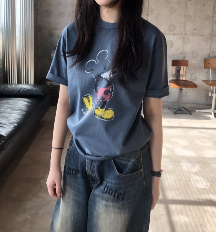 GLAD SOME東大門代購女裝新款真品時尚人氣熱賣休閑T恤復古GLAD SOMET恤圖色1