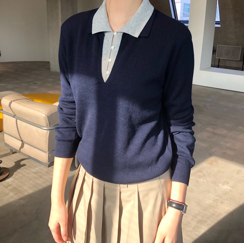 GLAD SOME東大門直郵女士新款人氣休閑職業時尚針織衫雙層GLAD SOME針織衫