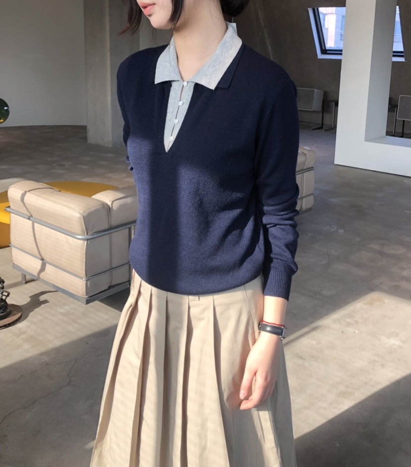 GLAD SOME東大門直郵女士新款人氣休閑職業時尚針織衫雙層GLAD SOME針織衫