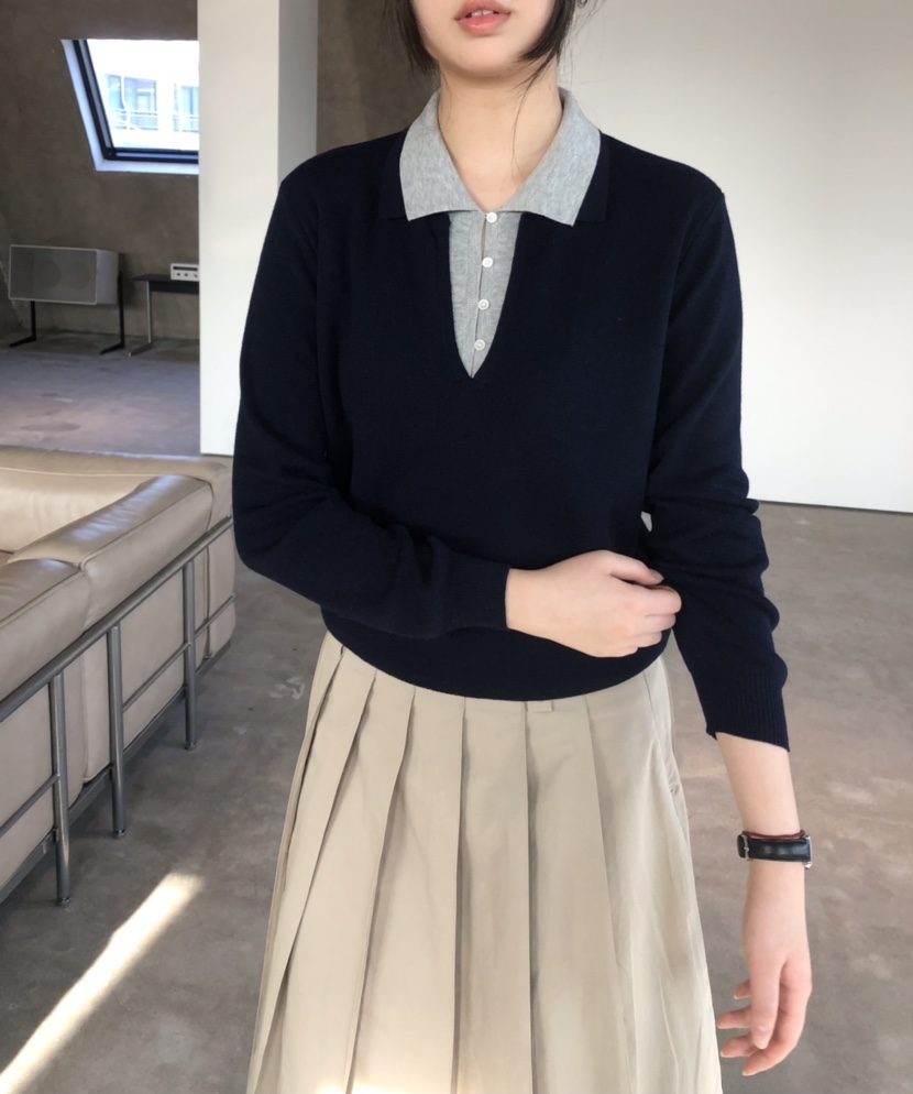 GLAD SOME東大門直郵女士新款人氣休閑職業時尚針織衫雙層GLAD SOME針織衫