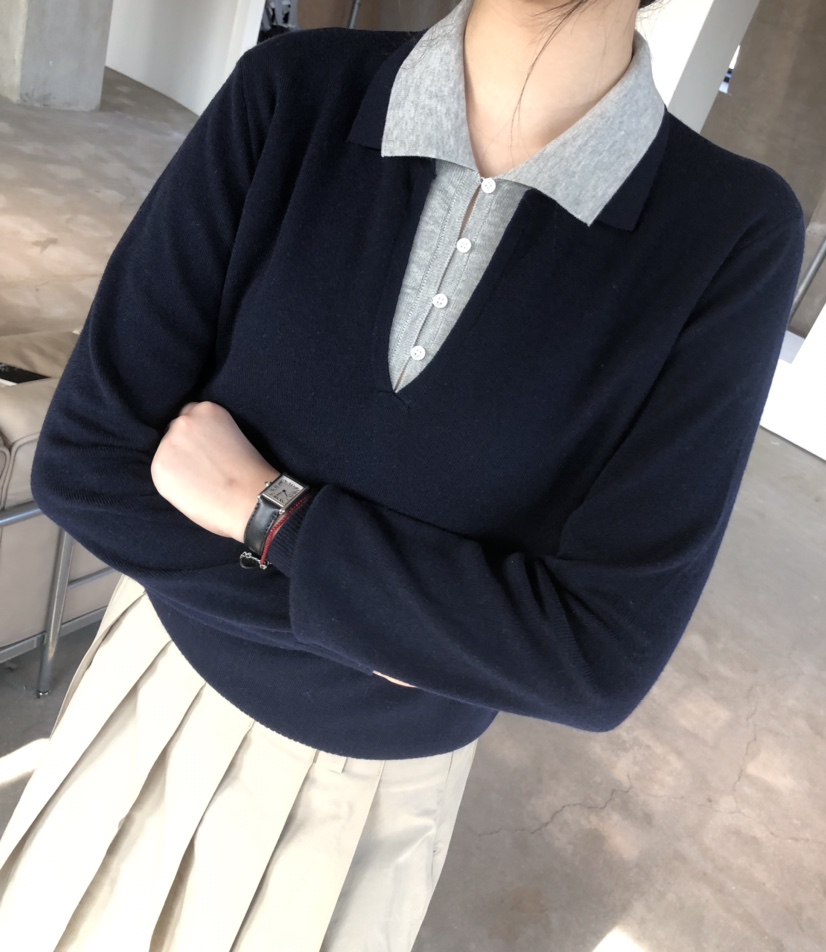 GLAD SOME東大門直郵女士新款人氣休閑職業時尚針織衫雙層GLAD SOME針織衫