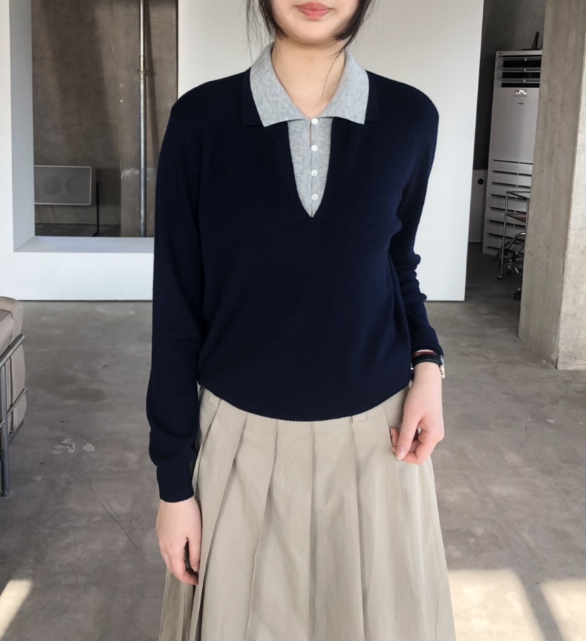 GLAD SOME東大門直郵女士新款人氣休閑職業時尚針織衫雙層GLAD SOME針織衫