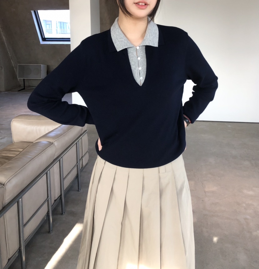 GLAD SOME東大門直郵女士新款人氣休閑職業時尚針織衫雙層GLAD SOME針織衫