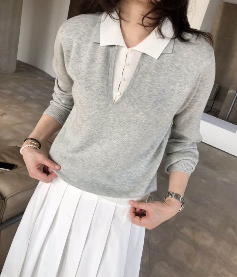 GLAD SOME東大門直郵女士新款人氣休閑職業時尚針織衫雙層GLAD SOME針織衫