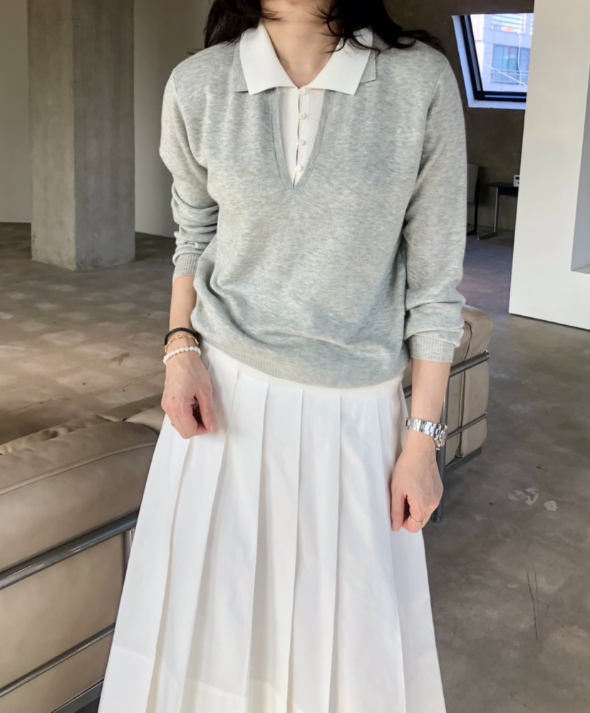 GLAD SOME東大門直郵女士新款人氣休閑職業時尚針織衫雙層GLAD SOME針織衫圖色2