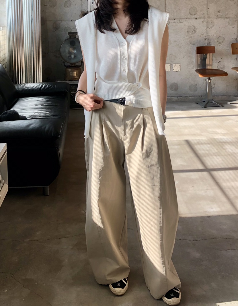 GLAD SOME東大門實拍女士新款26春夏推薦人氣休閑褲褶裥棉GLAD SOME休閑褲