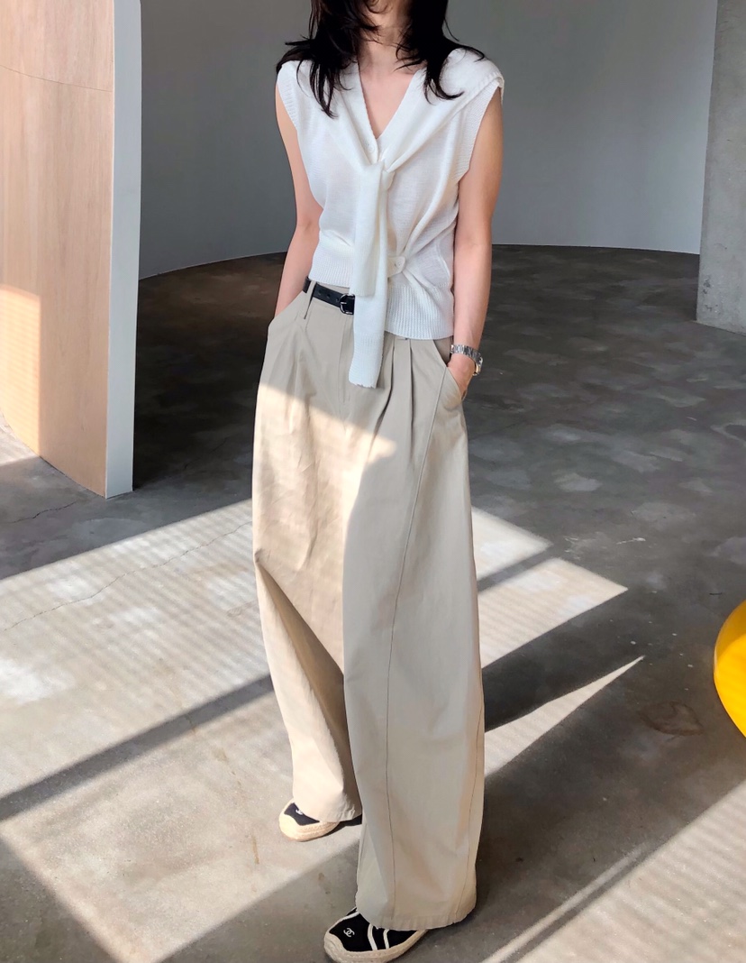 GLAD SOME東大門實拍女士新款26春夏推薦人氣休閑褲褶裥棉GLAD SOME休閑褲