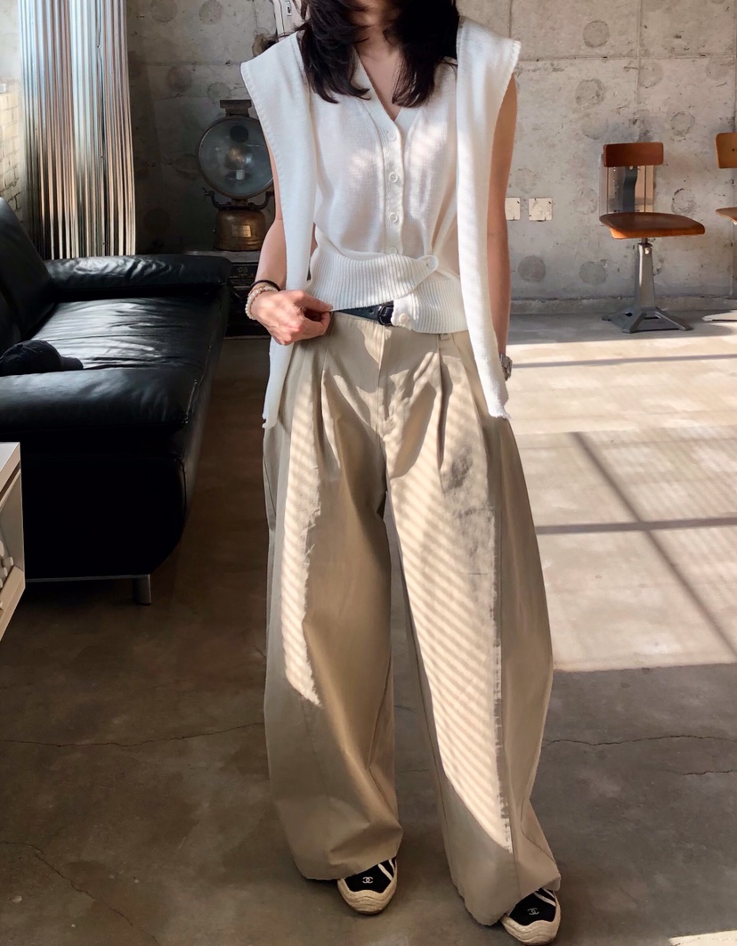 GLAD SOME東大門實拍女士新款26春夏推薦人氣休閑褲褶裥棉GLAD SOME休閑褲