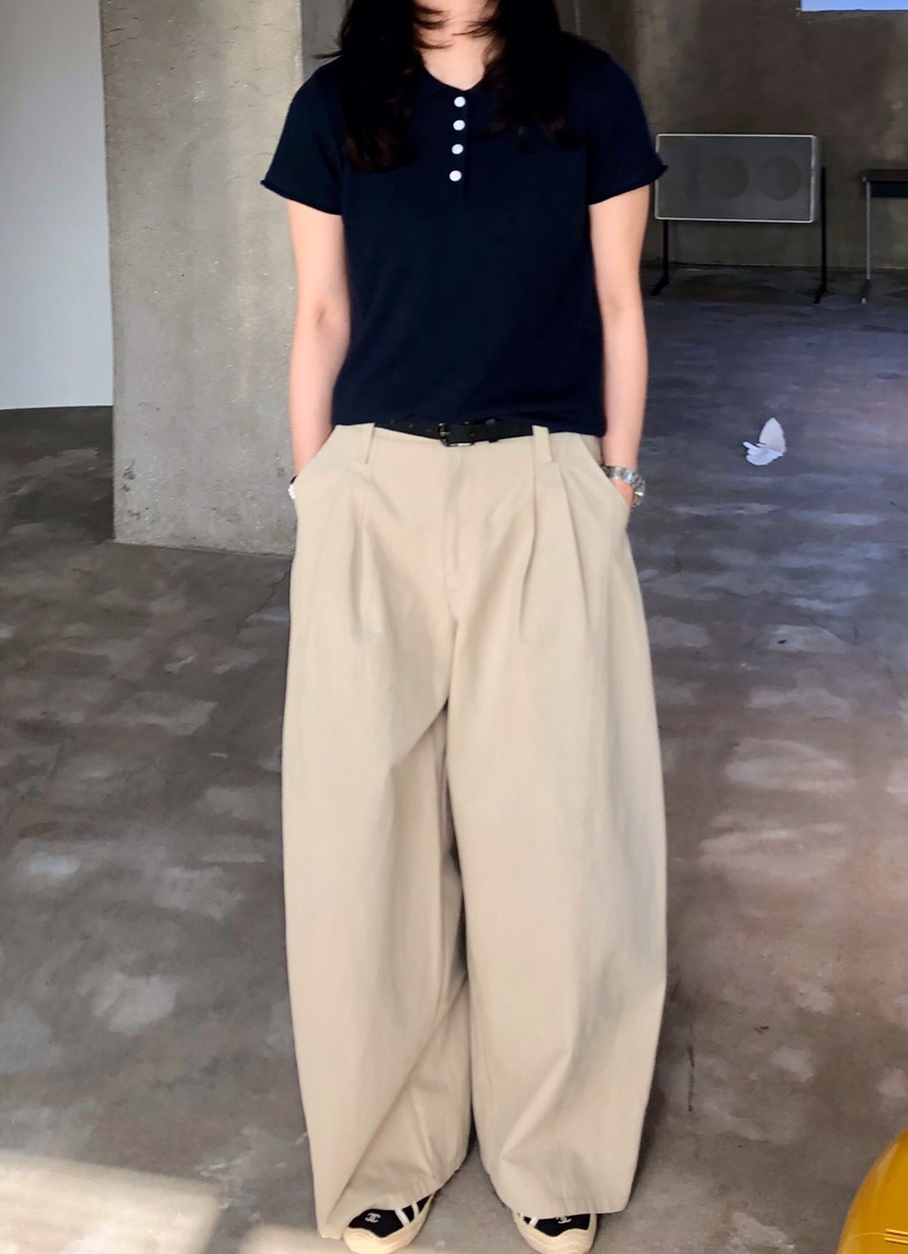 GLAD SOME東大門實拍女士新款26春夏推薦人氣休閑褲褶裥棉GLAD SOME休閑褲