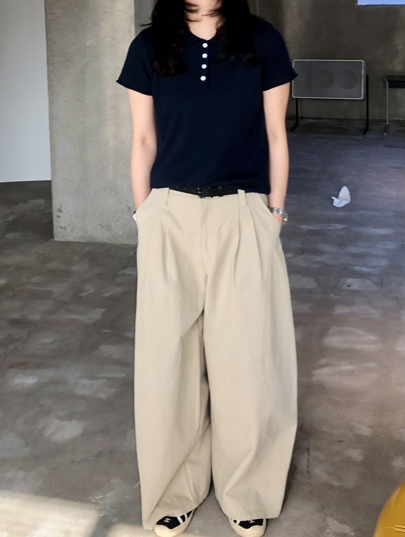 GLAD SOME東大門實拍女士新款26春夏推薦人氣休閑褲褶裥棉GLAD SOME休閑褲圖色2