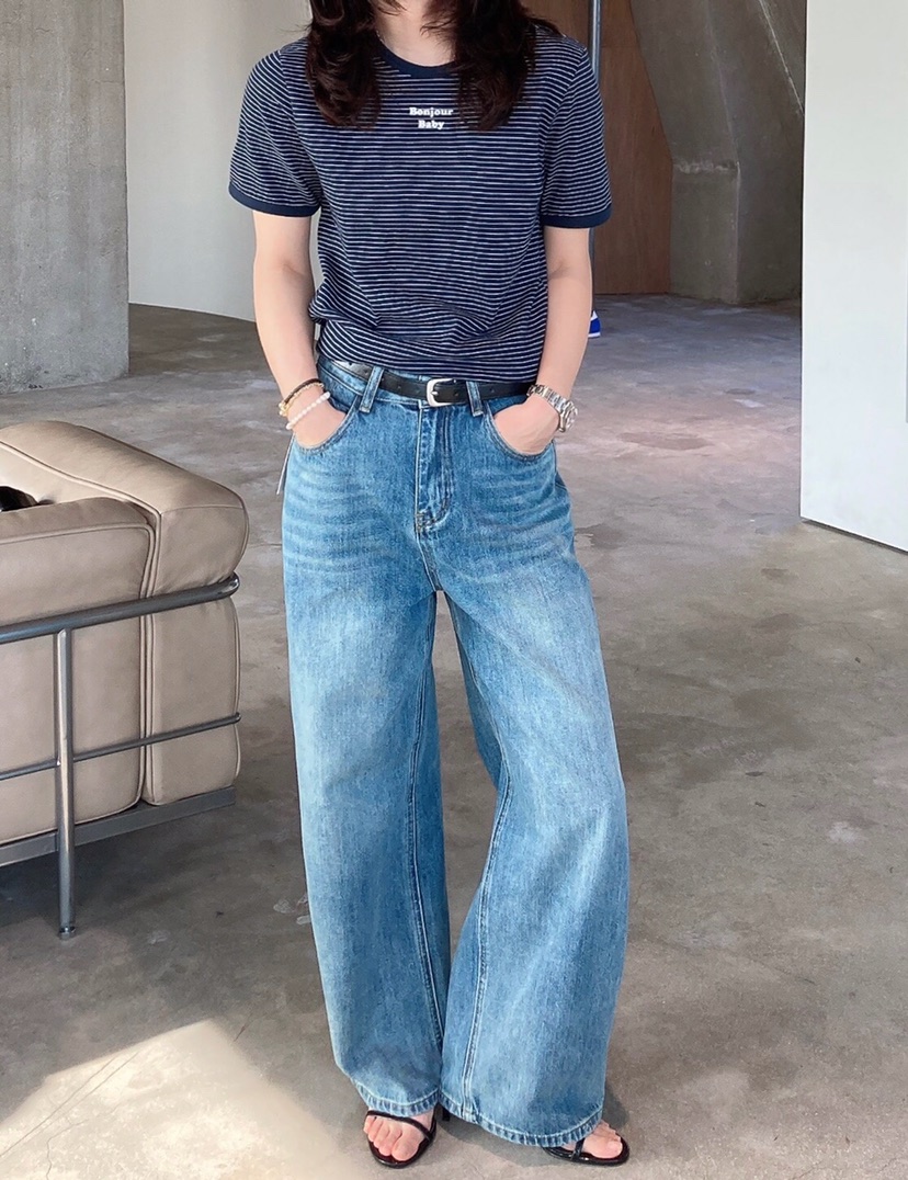 GLAD SOME韓國直郵女裝新款時尚真品職業牛仔褲不含腰帶GLAD SOME牛仔褲圖色2