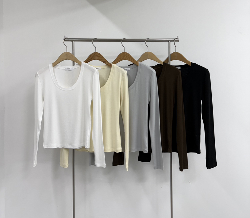 YIKHO STYLE東大門直郵女裝新品真品26春夏人氣職業長袖T恤YIKHO STYLE長袖T恤