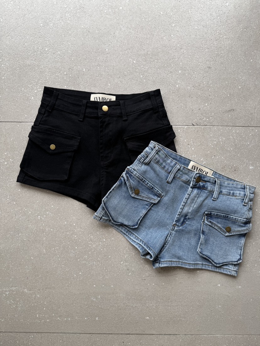 SYMBOL韓國代購女裝新款推薦26春夏熱賣時尚職業短褲口袋SYMBOL短褲