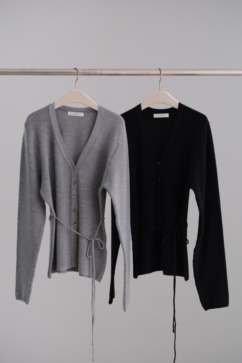 SORBET/FLAT WHITE東大門直郵女士新款26春夏針織衫羊毛衫含腰繩SORBET/FLAT WHITE針織衫