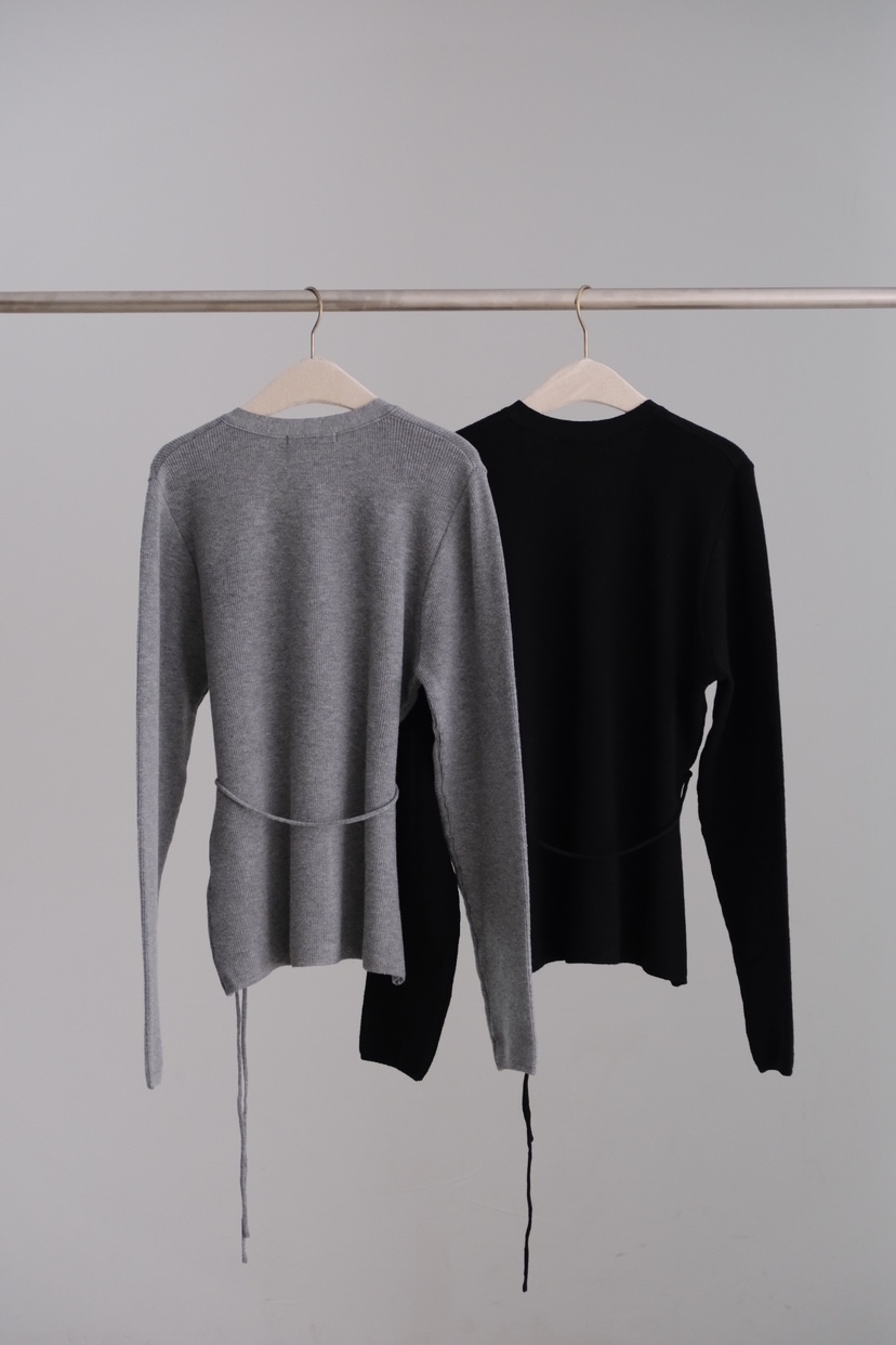 SORBET/FLAT WHITE東大門直郵女士新款26春夏針織衫羊毛衫含腰繩SORBET/FLAT WHITE針織衫