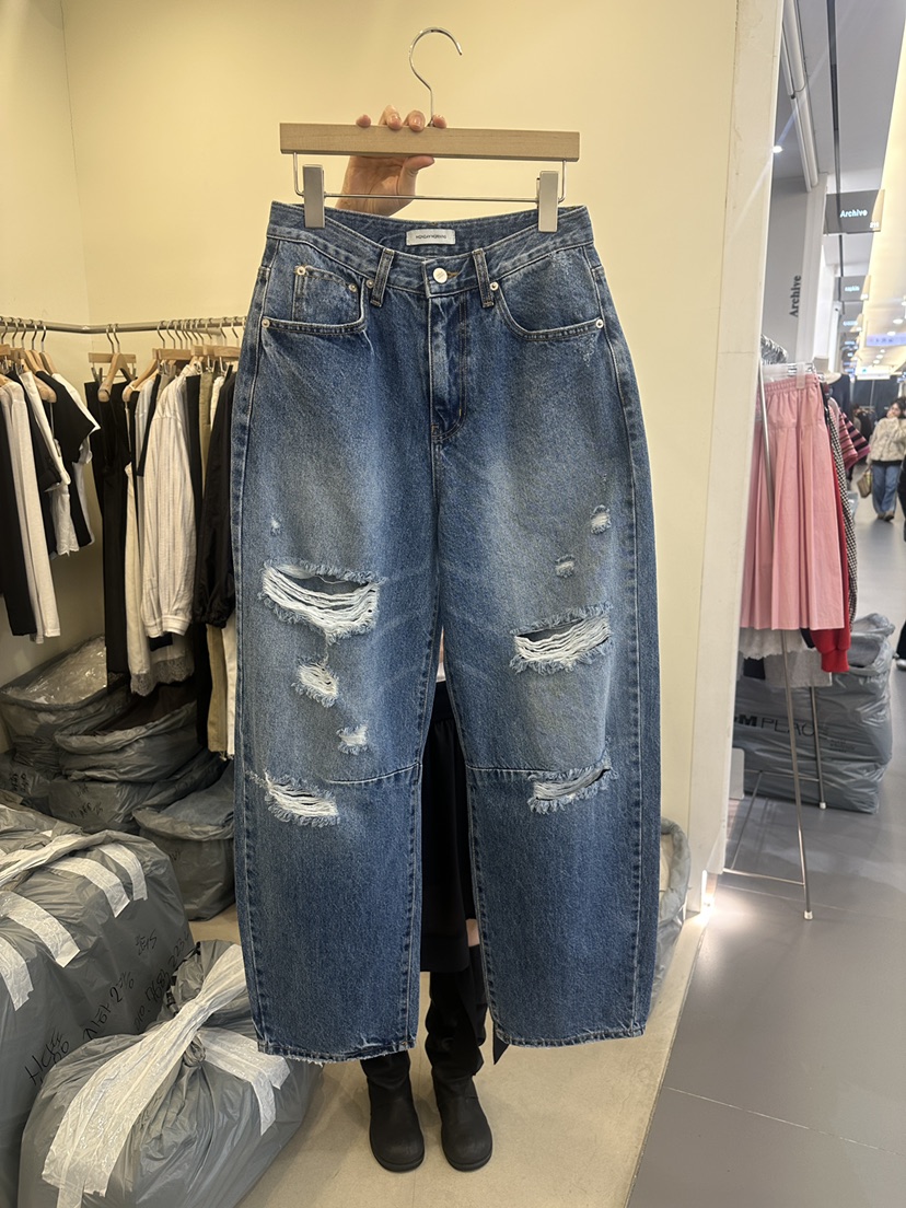 MONDAYMORING韓國代購女裝新品真品時尚推薦休閑人氣牛仔褲MONDAYMORING牛仔褲圖色1