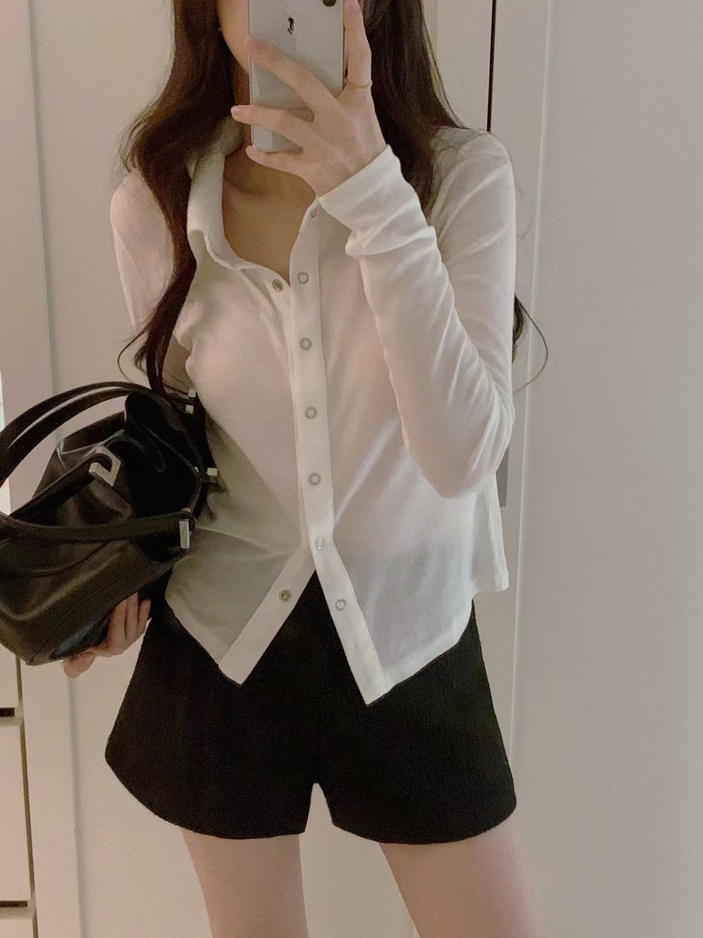 HING9韓國代購女士新品熱賣休閑26春夏職業推薦人氣長袖T恤HING9長袖T恤圖色1