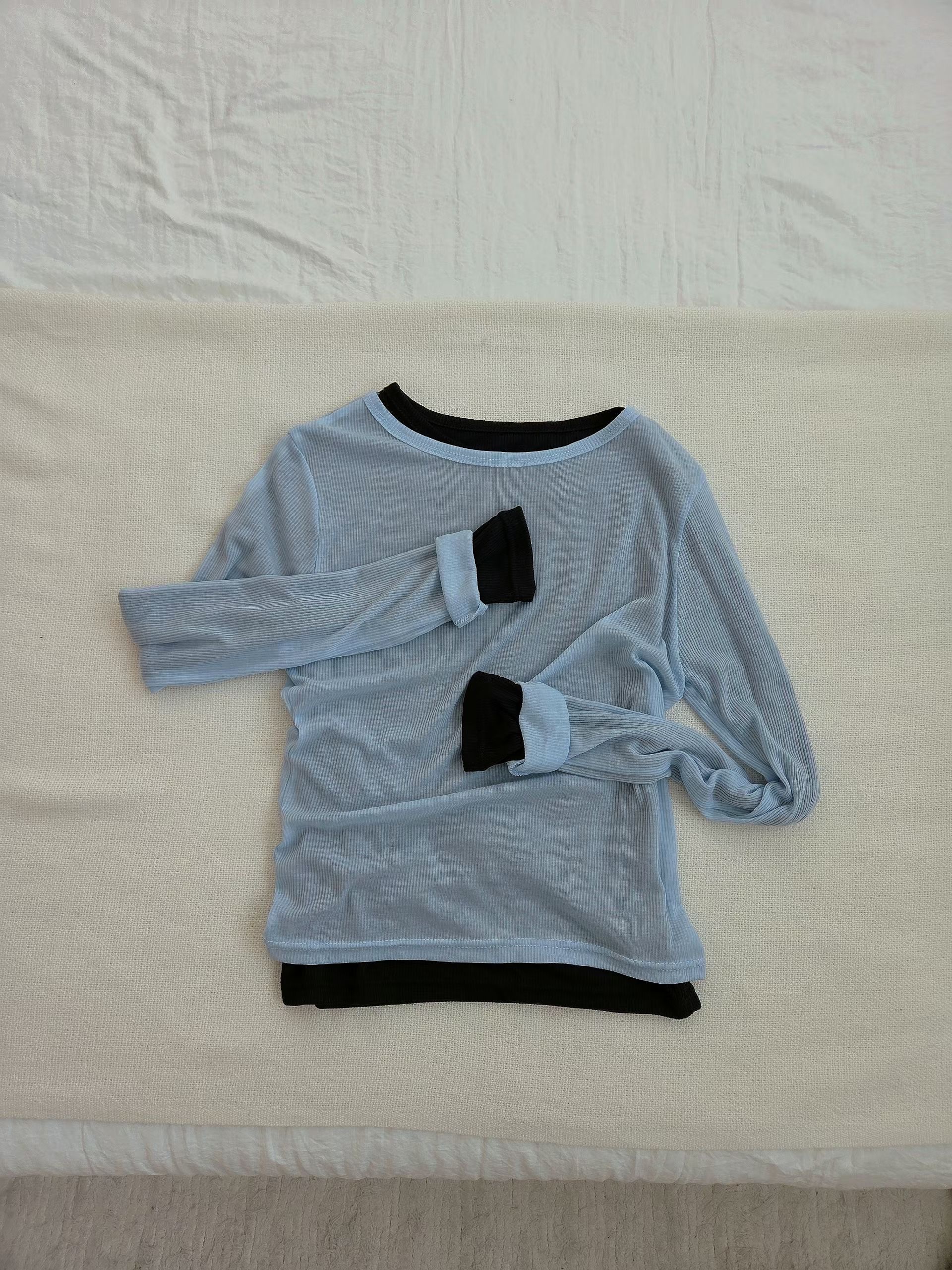 HING9東大門代購女裝新款人氣熱賣26春夏長袖T恤不含內搭HING9長袖T恤圖色3