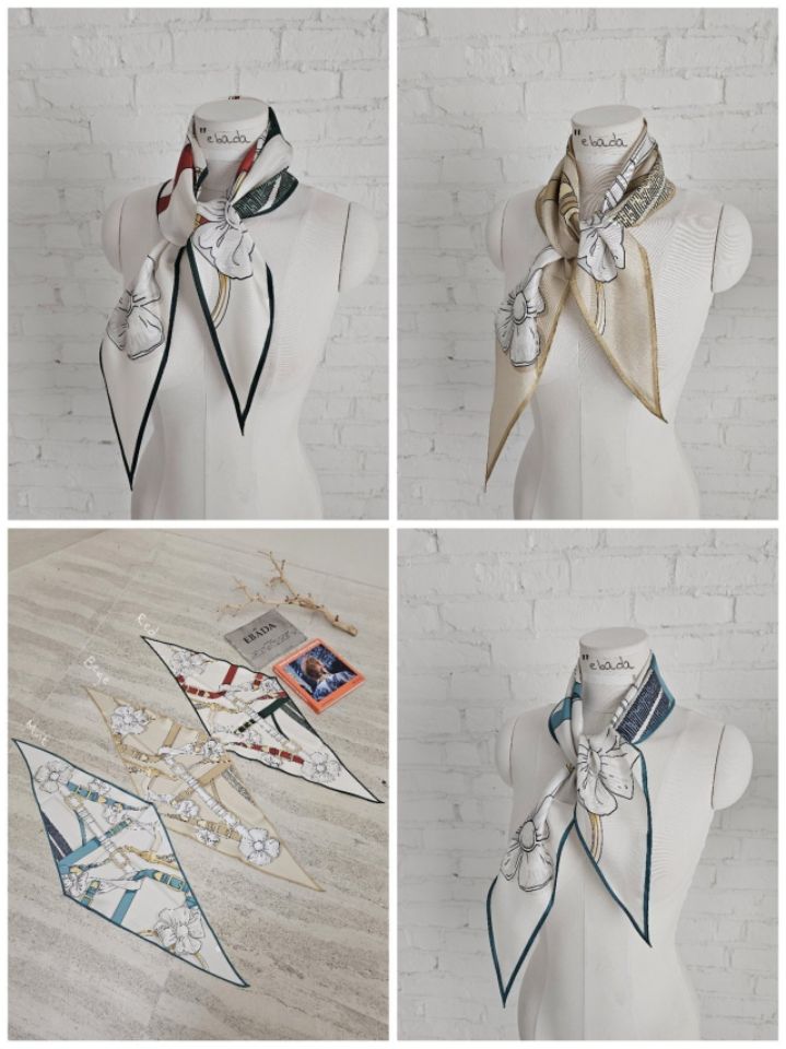 EBADA東大門直郵女裝新品真品推薦人氣圍巾披肩花朵腰帶絲綢EBADA圍巾/披肩