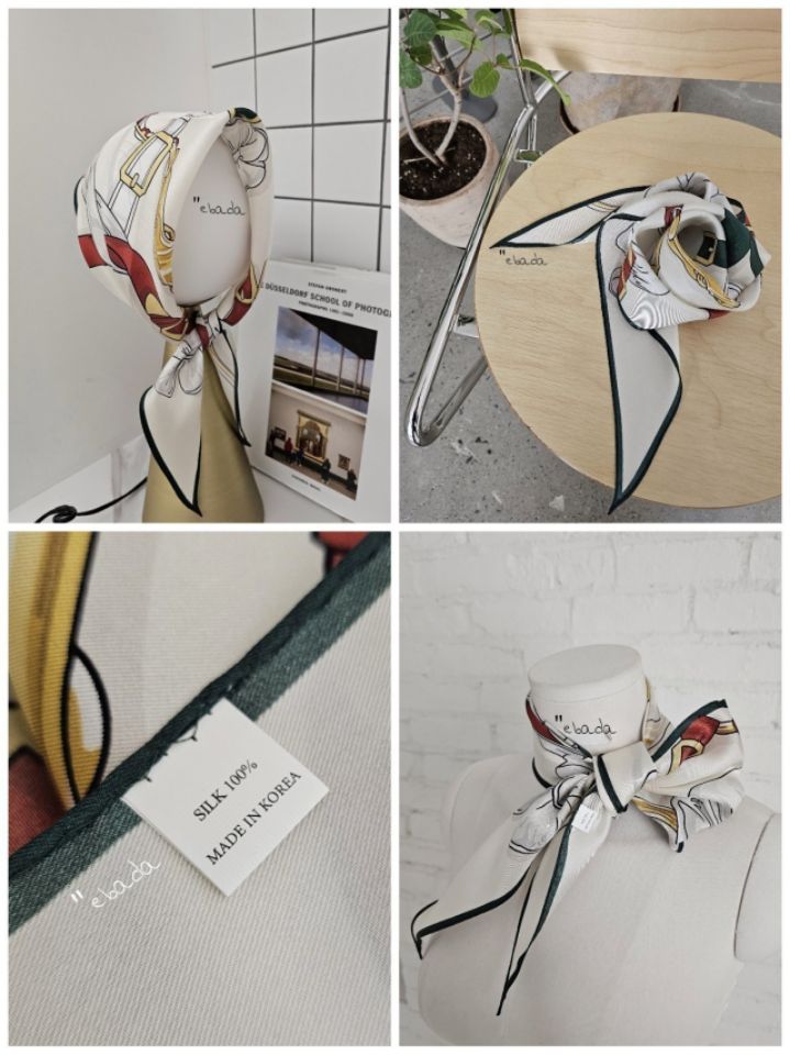 EBADA東大門直郵女裝新品真品推薦人氣圍巾披肩花朵腰帶絲綢EBADA圍巾/披肩