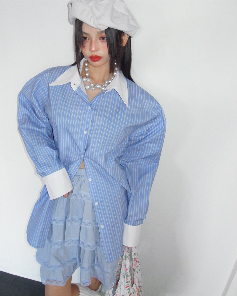 LIVE AID-P韓國代購女士新款真品職業休閑人氣襯衫蕾絲衫LIVE AID-P襯衫/蕾絲衫