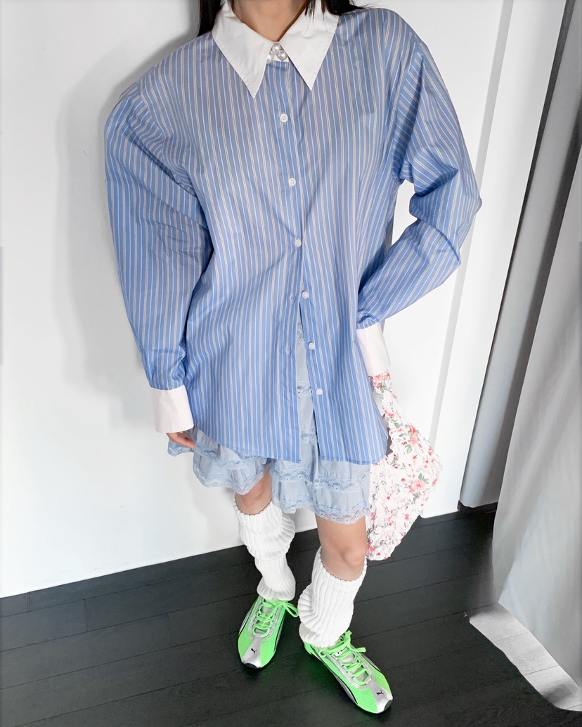 LIVE AID-P韓國代購女士新款真品職業休閑人氣襯衫蕾絲衫LIVE AID-P襯衫/蕾絲衫