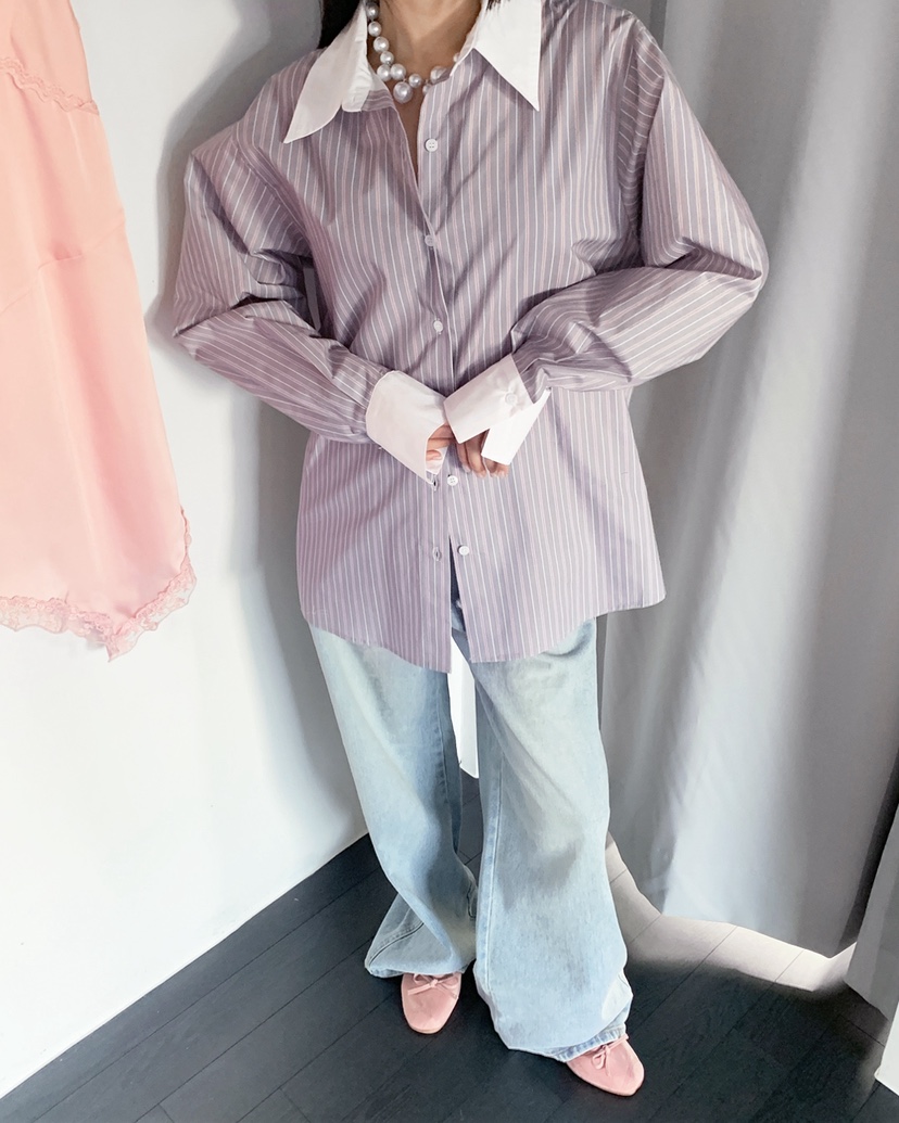 LIVE AID-P韓國代購女士新款真品職業休閑人氣襯衫蕾絲衫LIVE AID-P襯衫/蕾絲衫