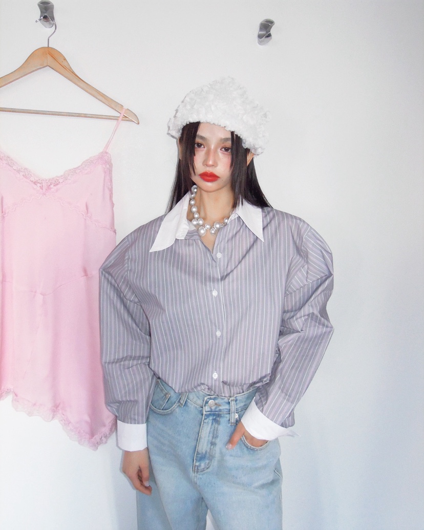 LIVE AID-P韓國代購女士新款真品職業休閑人氣襯衫蕾絲衫LIVE AID-P襯衫/蕾絲衫