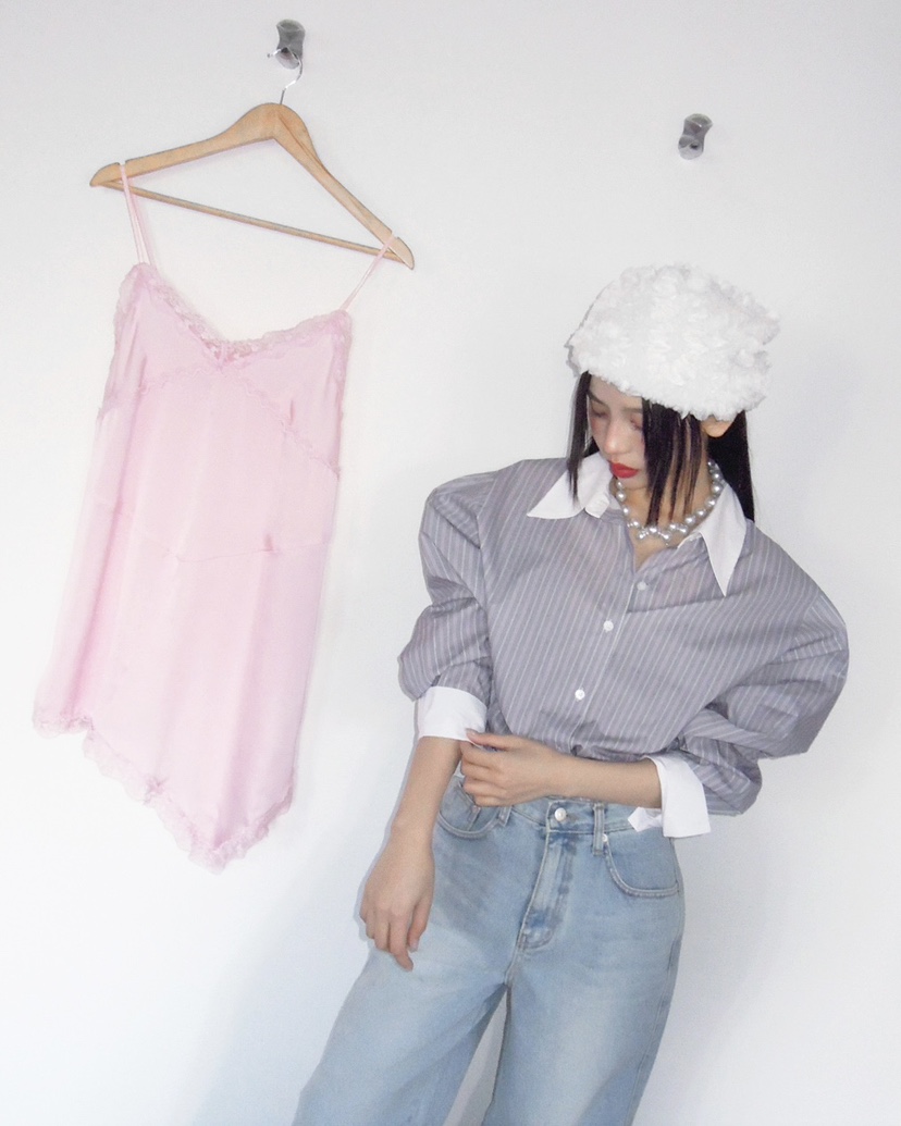 LIVE AID-P韓國代購女士新款真品職業休閑人氣襯衫蕾絲衫LIVE AID-P襯衫/蕾絲衫