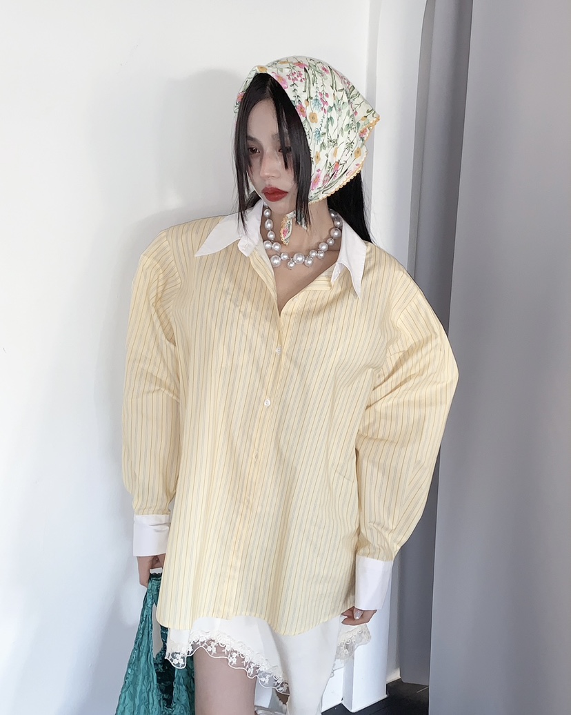 LIVE AID-P韓國代購女士新款真品職業休閑人氣襯衫蕾絲衫LIVE AID-P襯衫/蕾絲衫