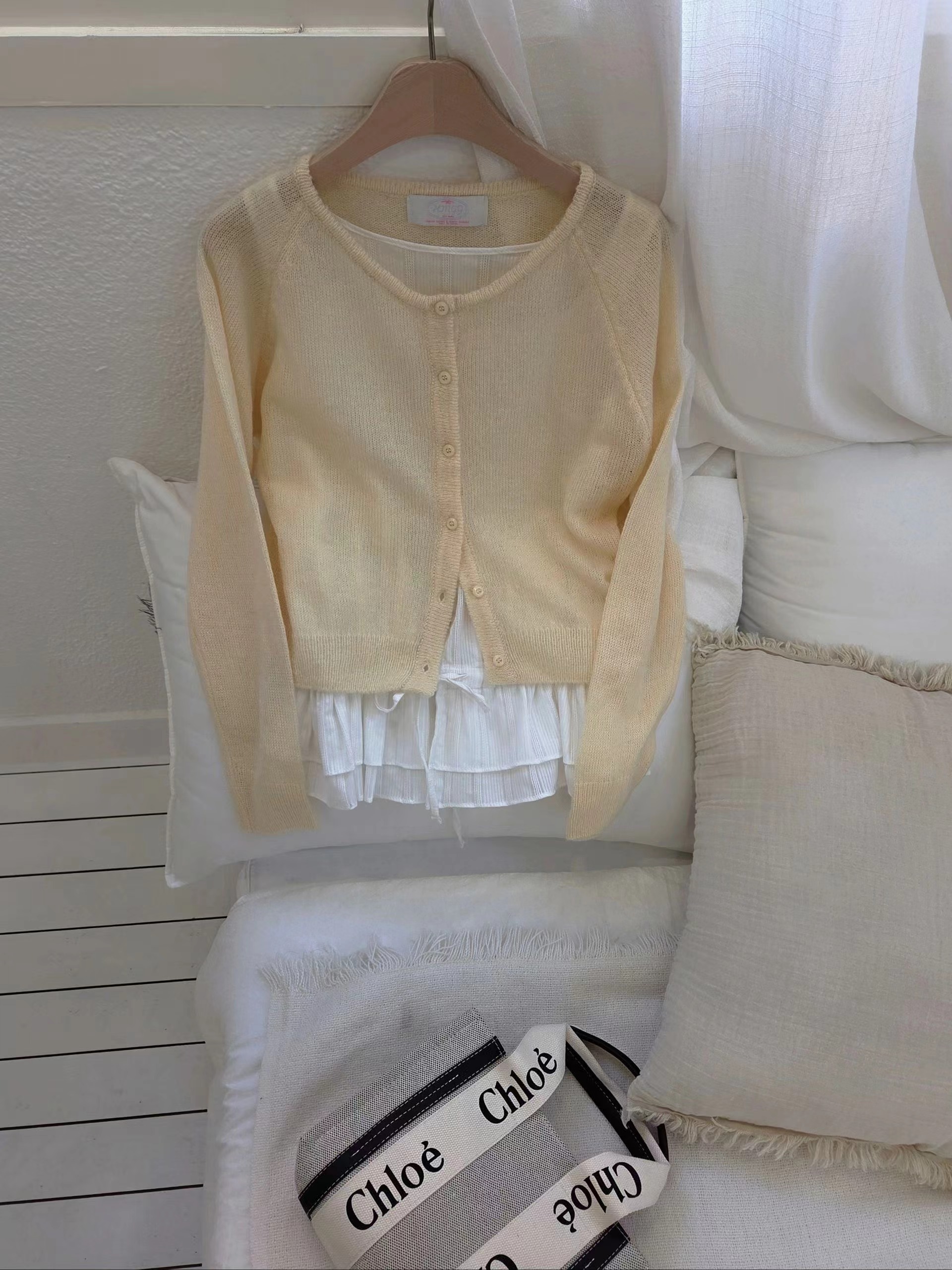 HING9韓國代購女士新款26春夏時尚推薦針織衫不含內搭馬海毛HING9針織衫圖色2