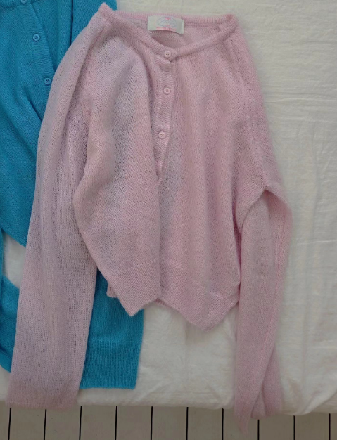 HING9韓國代購女士新款26春夏時尚推薦針織衫不含內搭馬海毛HING9針織衫圖色3