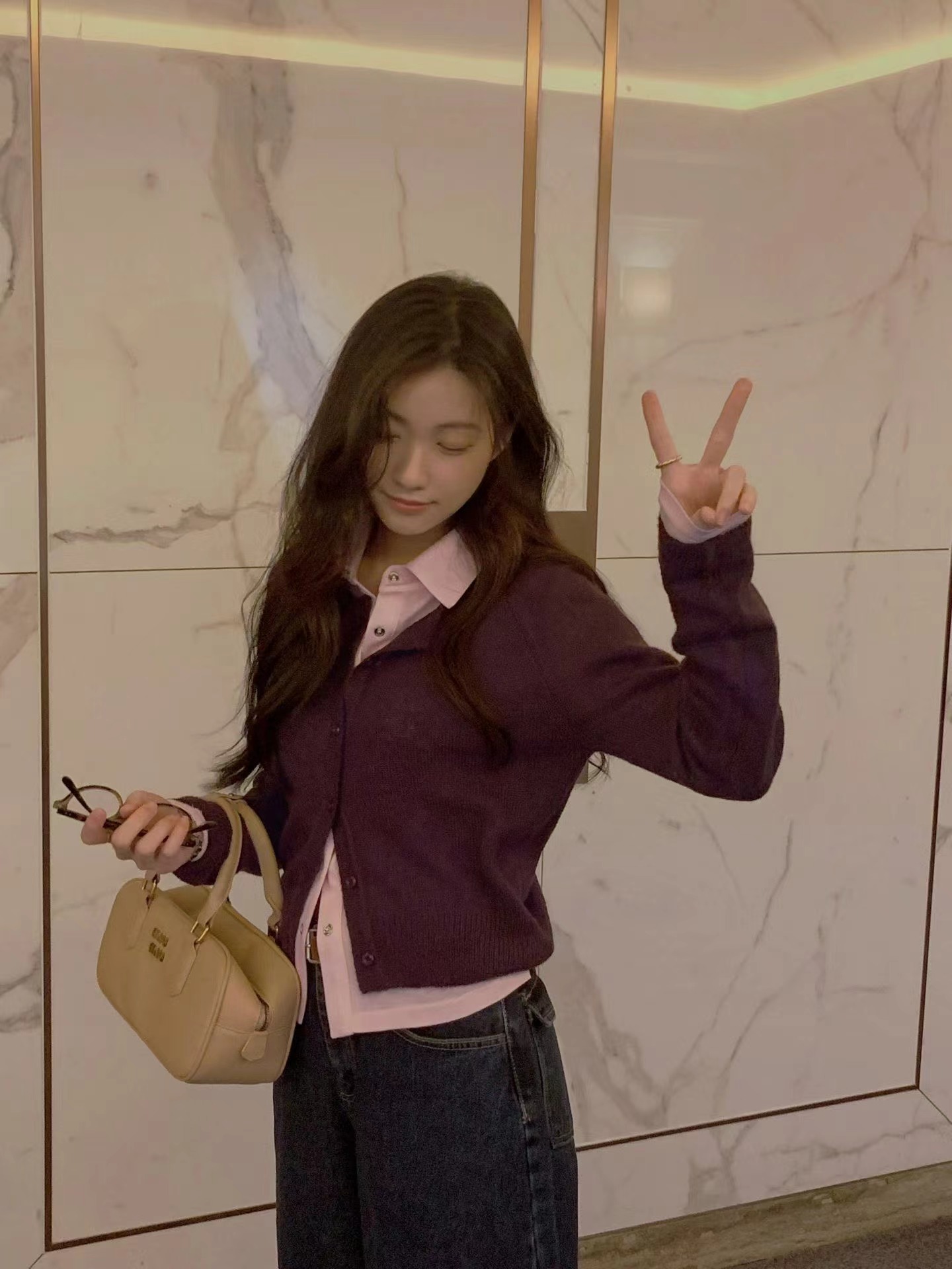 HING9韓國代購女士新款26春夏時尚推薦針織衫不含內搭馬海毛HING9針織衫圖色6