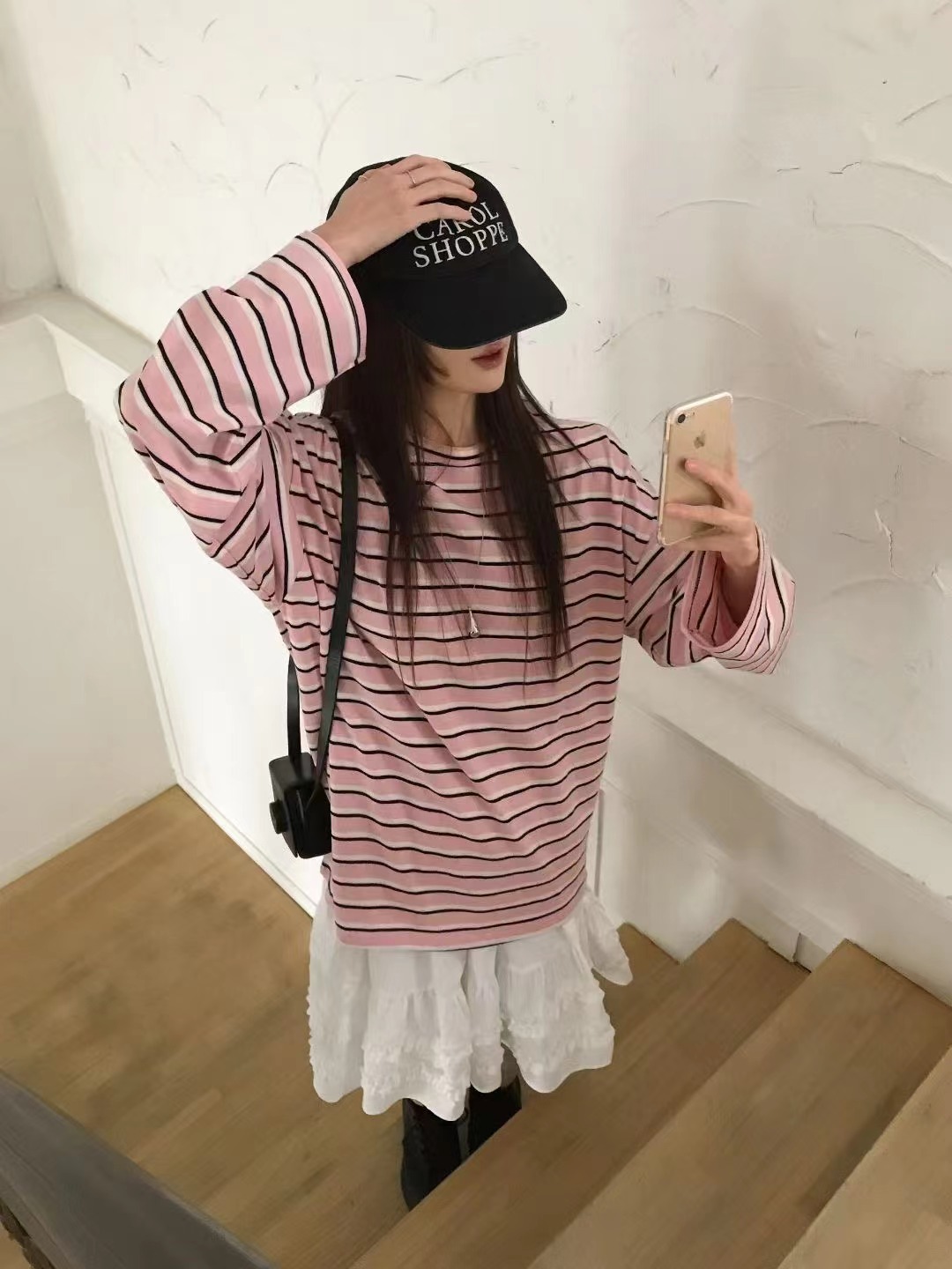 CALLMYNAME韓國代購女裝新品休閑推薦人氣長袖T恤不含腰帶Call my name長袖T恤