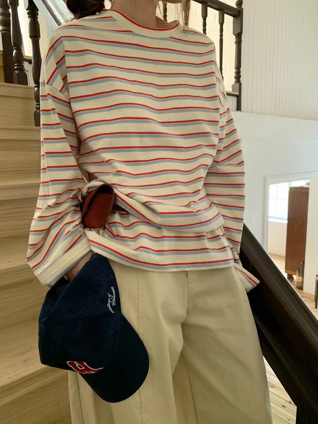 CALLMYNAME韓國代購女裝新品休閑推薦人氣長袖T恤不含腰帶Call my name長袖T恤