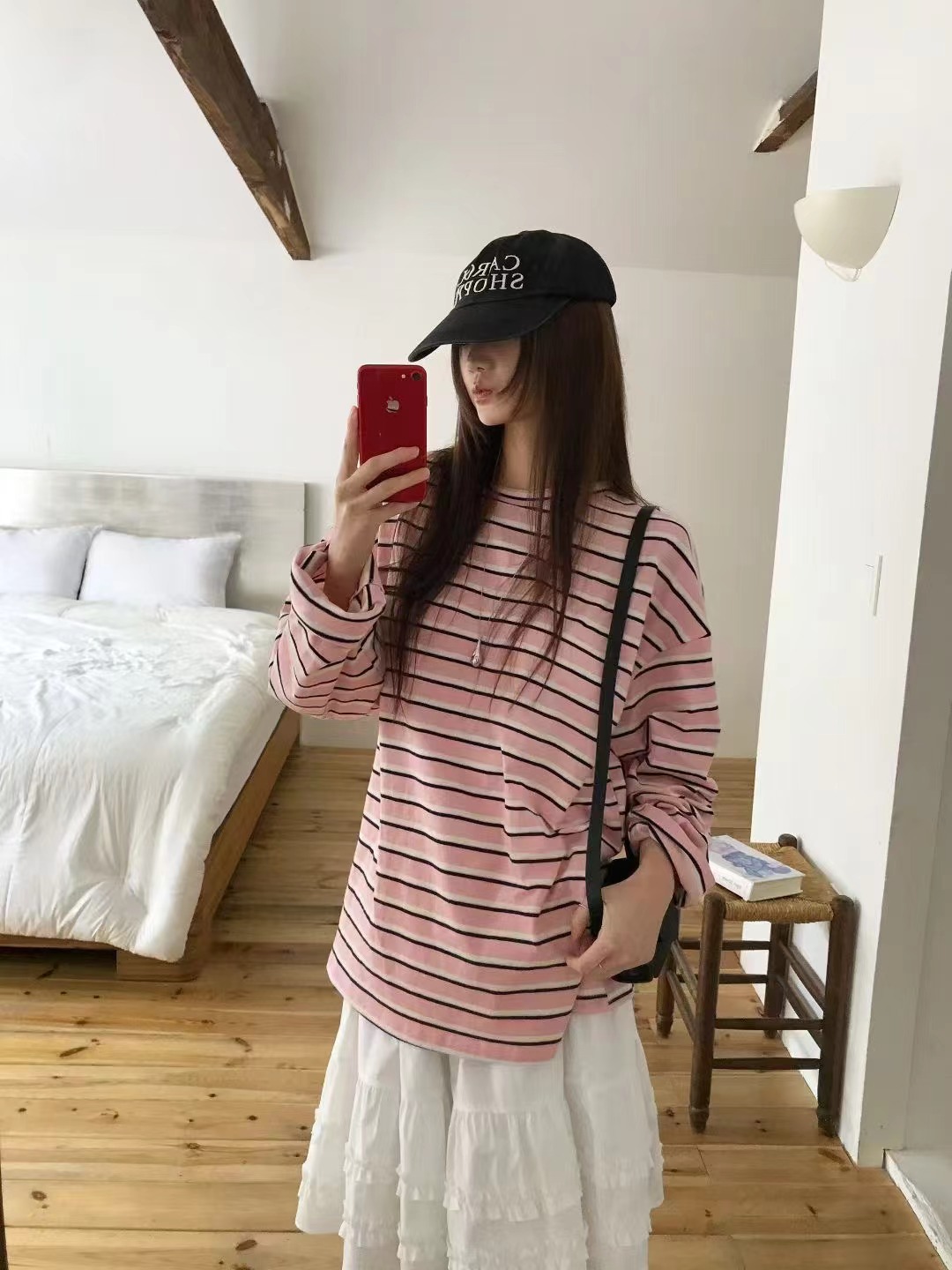 CALLMYNAME韓國代購女裝新品休閑推薦人氣長袖T恤不含腰帶Call my name長袖T恤圖色2