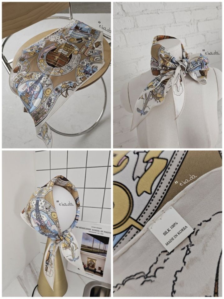 EBADA韓國直郵女士新品26春夏推薦熱賣時尚職業圍巾披肩絲綢EBADA圍巾/披肩