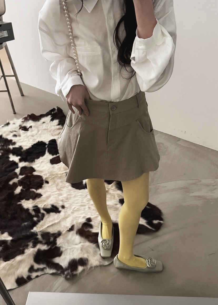 AMOOD韓國代購女裝新款人氣26春夏真品推薦休閑熱賣時尚短裙AMOOD短裙