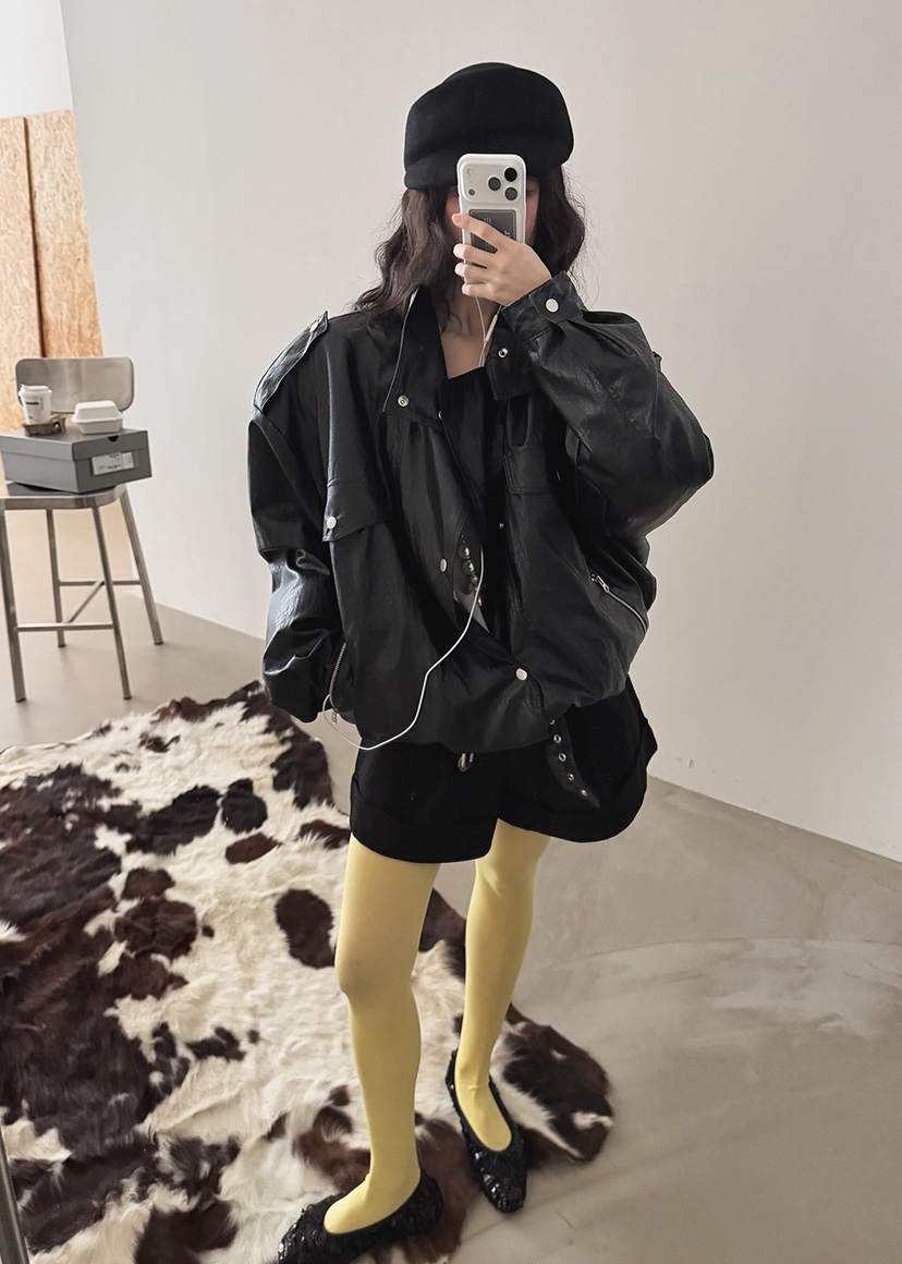 AMOOD東大門代購女士新品休閑人氣真品推薦熱賣26春夏夾克皮革AMOOD夾克