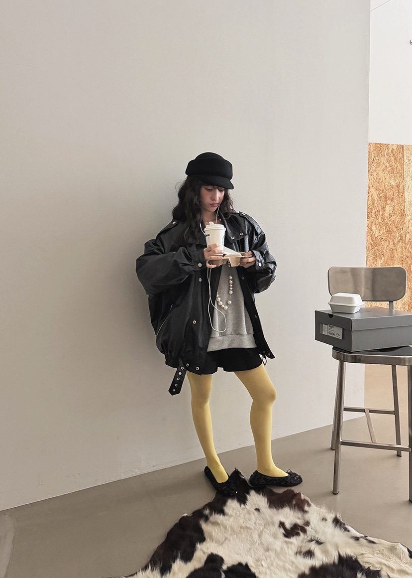 AMOOD東大門代購女士新品休閑人氣真品推薦熱賣26春夏夾克皮革AMOOD夾克