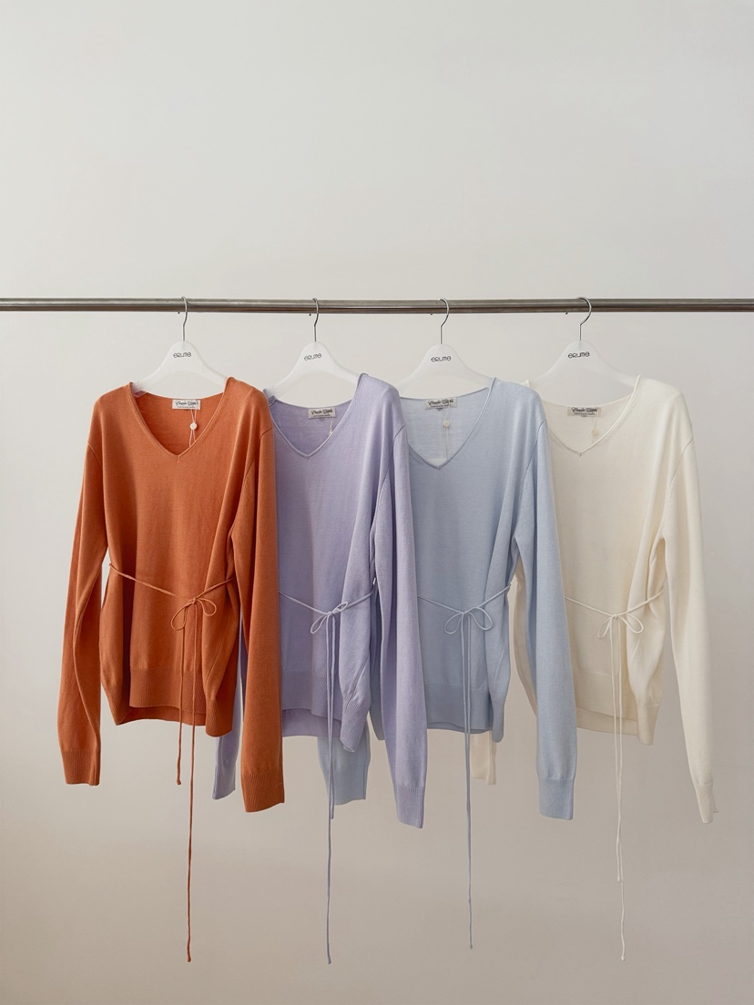 ERUME東大門直郵女士新款人氣職業推薦真品時尚針織衫含腰繩ERUME針織衫