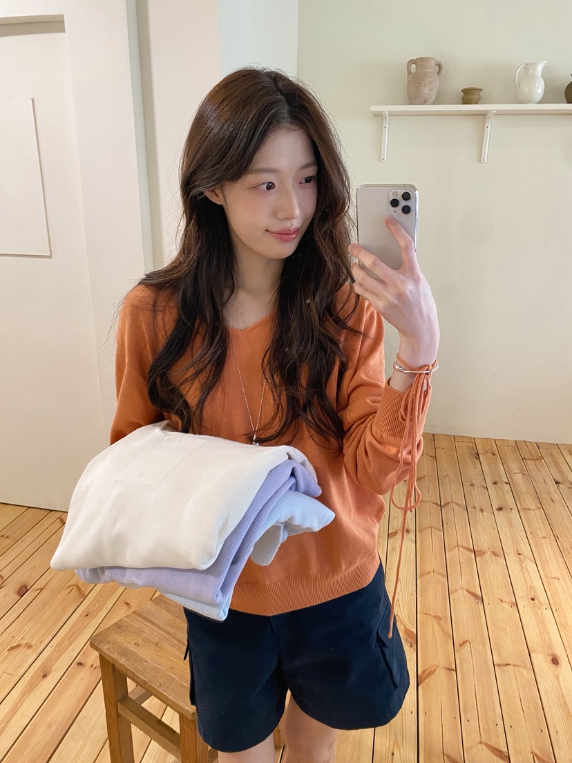 ERUME東大門直郵女士新款人氣職業推薦真品時尚針織衫含腰繩ERUME針織衫