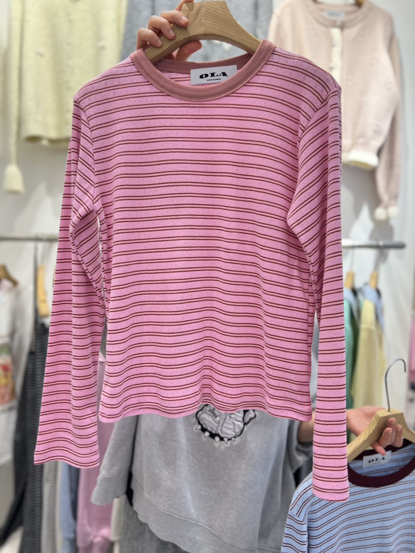 OLA東大門代購女士新款26春夏人氣時尚熱賣職業休閑長袖T恤mellor/OLA長袖T恤圖色2